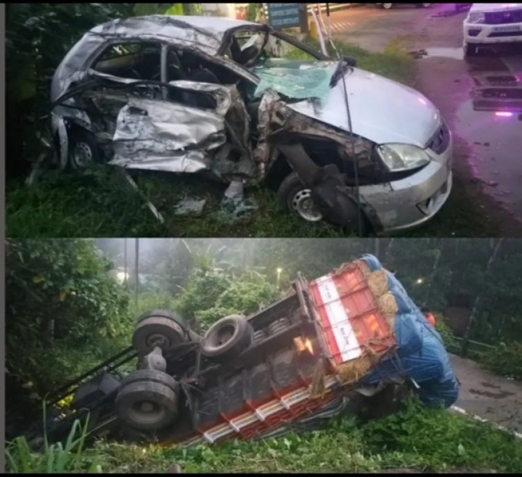 കൊല്ലം: പുനലൂർ-മൂവാറ്റുപുഴ റോഡിൽ കലഞ്ഞൂർ വലിയ പള്ളിക്ക് സമീപം കാറും ലോറിയും കൂട്ടിയിടിച്ച് രണ്ടുപേർ മരിച്ചു.