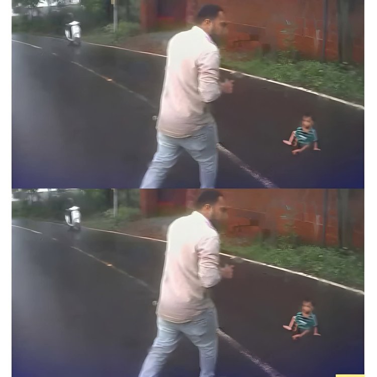 പിഞ്ചുകുഞ്ഞ് നടുറോഡിൽ :  രക്ഷകനായി ബസ് ഡ്രൈവർ